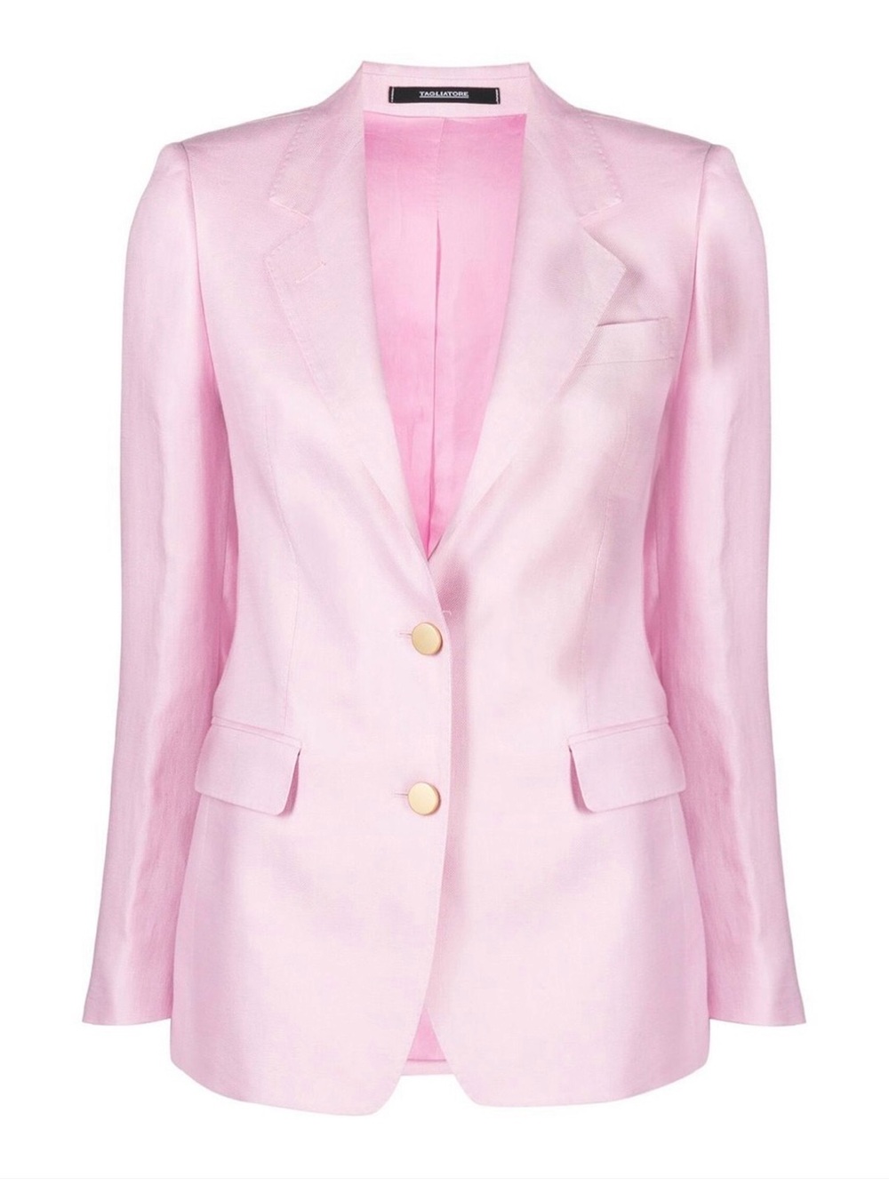 Tagliatore Pastel Pink 100% Linen Single-Breasted Blazer – Made in Italy